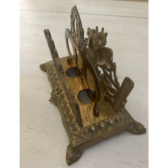 BRADLEY & HUBBARD 19th Century Brass Plated Letter Holder - Picture 2 of 4